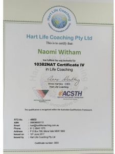 Naomi Witham Certificate 4 in Life Coaching Near Margaret River WA